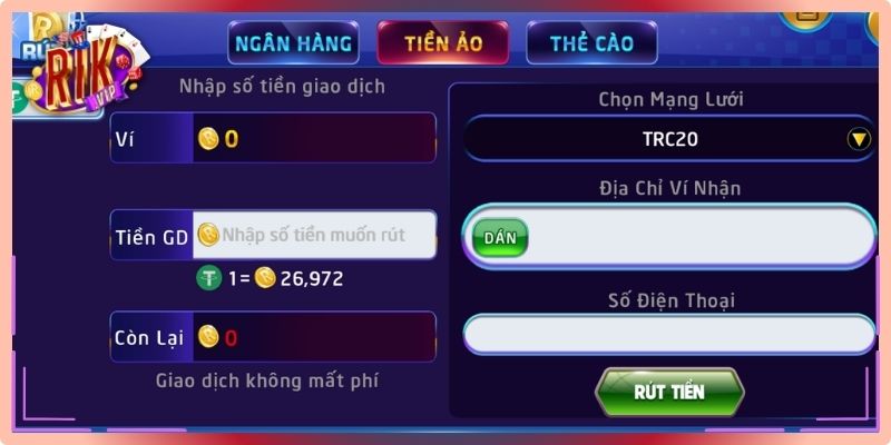 Điền số tiền và xác nhận lệnh